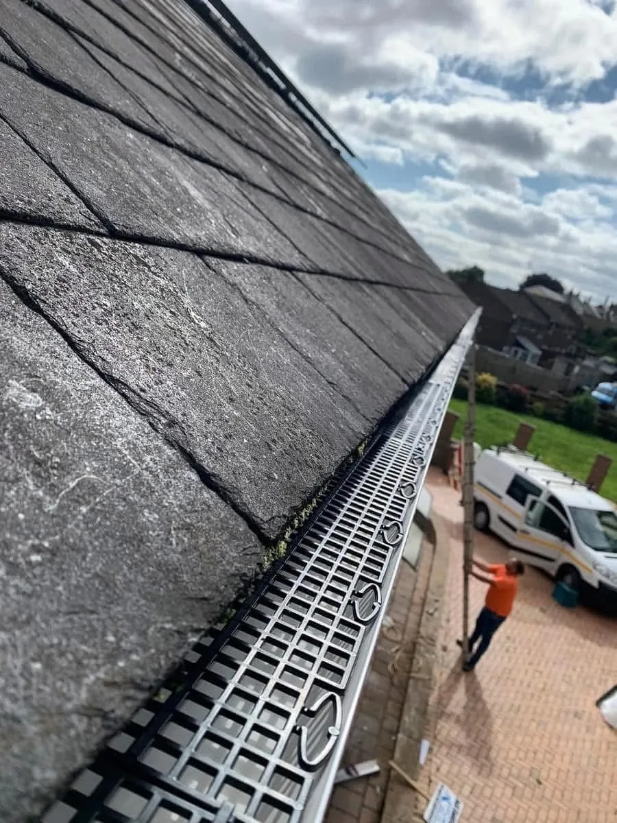 Gutter guard fitted on a slate roof in Teignmouth